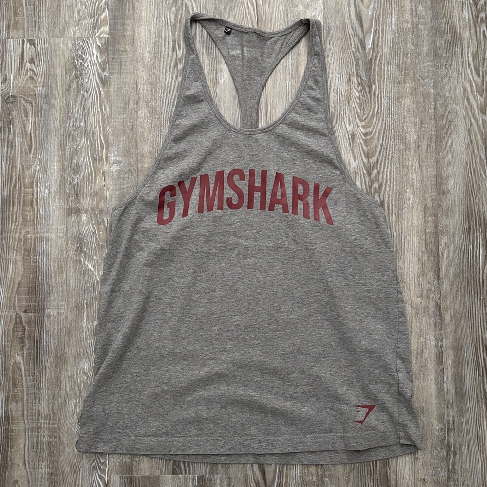 Gymshark Gray Tank Top with Red Logo
